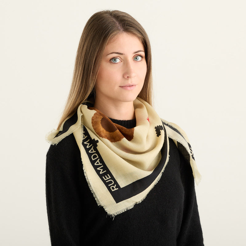 Rue Madam Paris Foulard Donna Beige con Orsetto