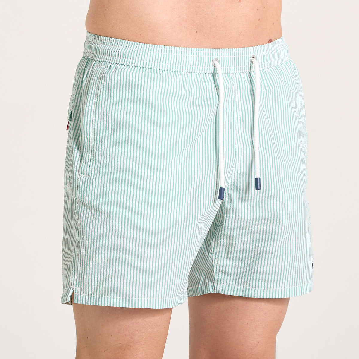 Mc2 Saint Barth costume patmos seersucker stripes verde