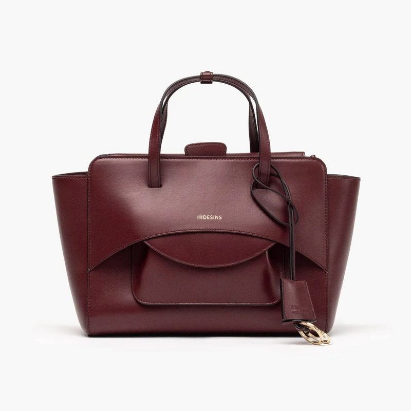 Hidesins borsa a mano Flap M in pelle Wine