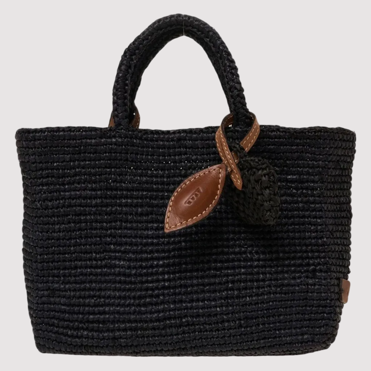 Afar boesa a spalla Alma in raffia nera