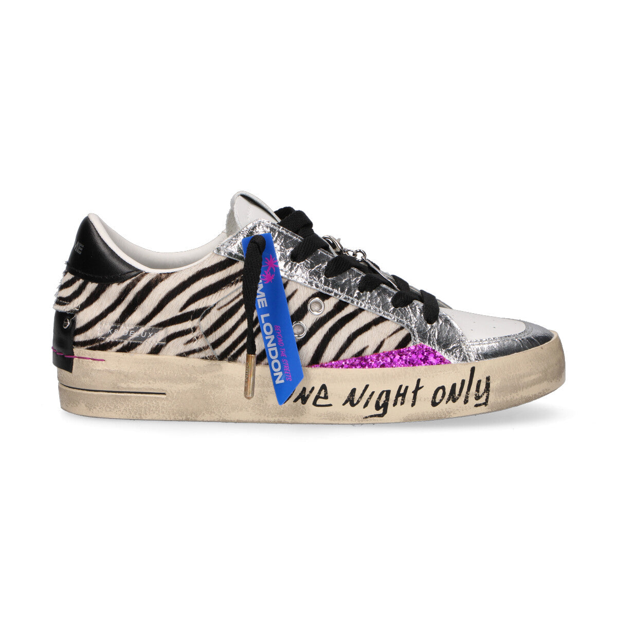 Crime London sneaker Skate cavallino zebrato