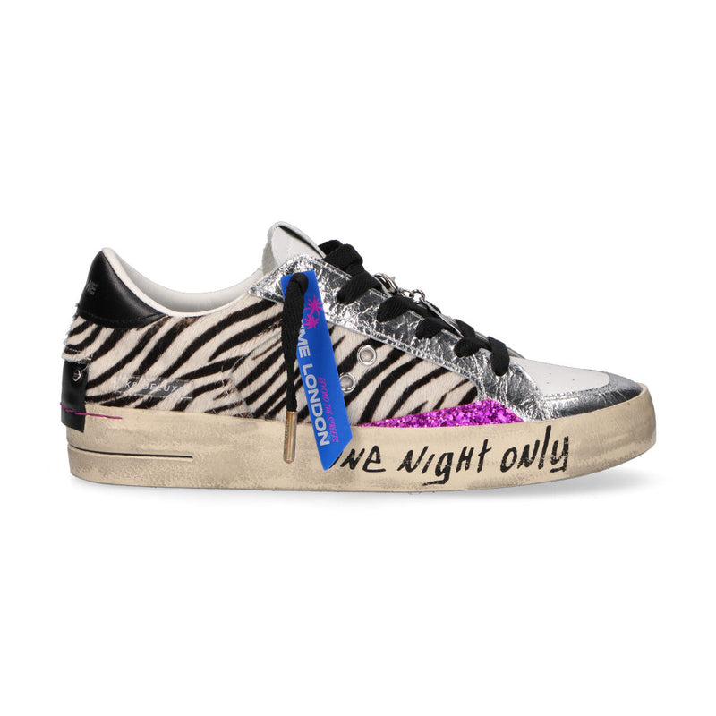 Crime London sneaker Skate cavallino zebrato