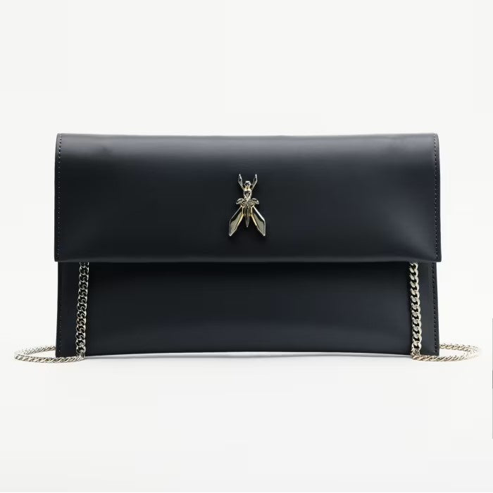 Patrizia Pepe pochette Fly in pelle nera