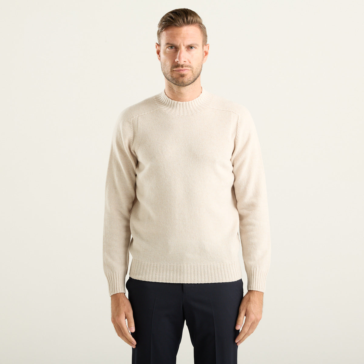 Gran Sasso maglione in lana Super Geelong bianco