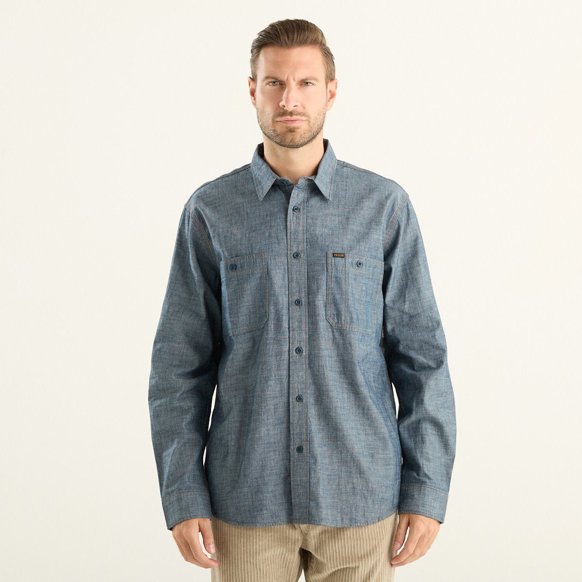 Filson camicia uomo Chambray CPO blu indaco