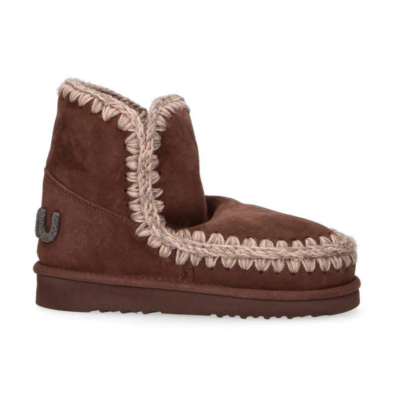 Mou boot Eskimo 18 glitter logo marrone