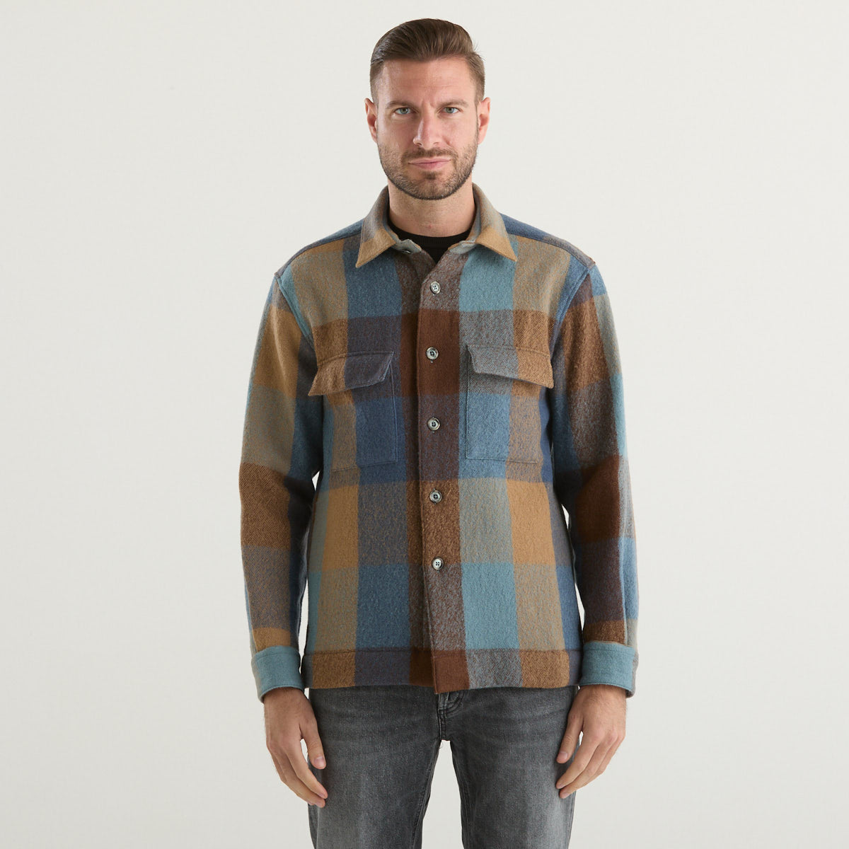 Xacus field jacket in tessuto a quadri multicolor