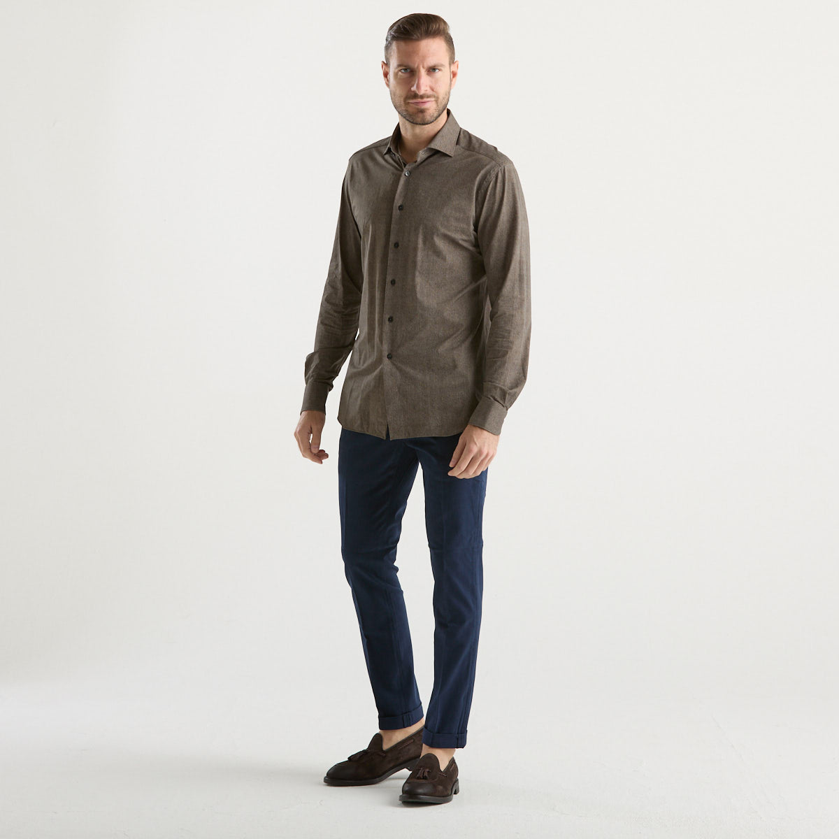 Xacus camicia Active tessuto marrone