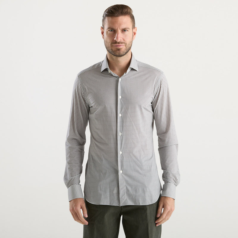 Xacus camicia in micro fantasia tessuto grigio