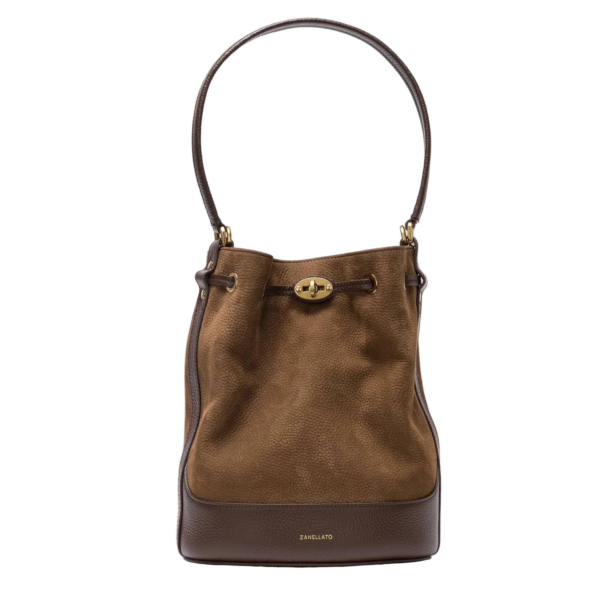 Zanellato borsa Mondà Jones Nabuk Small Brown Tartufo di Norcia