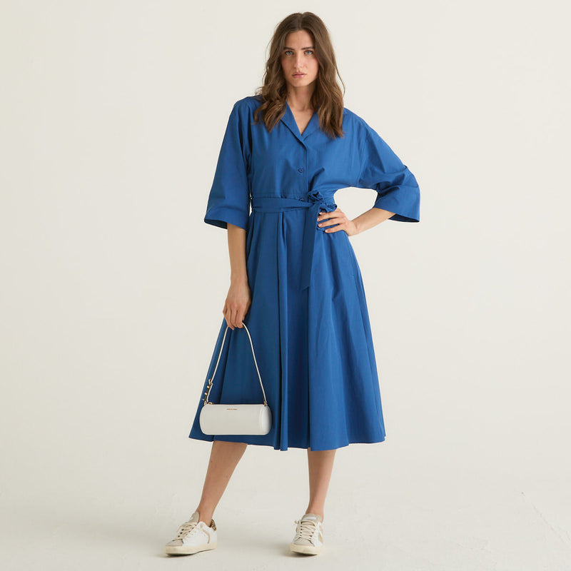 Weekend MaxMara abito chemisier midi bluette
