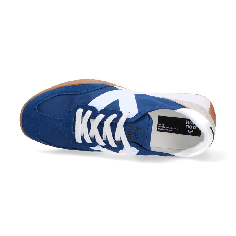 Keh-noo sneaker camoscio nylon blu bianco