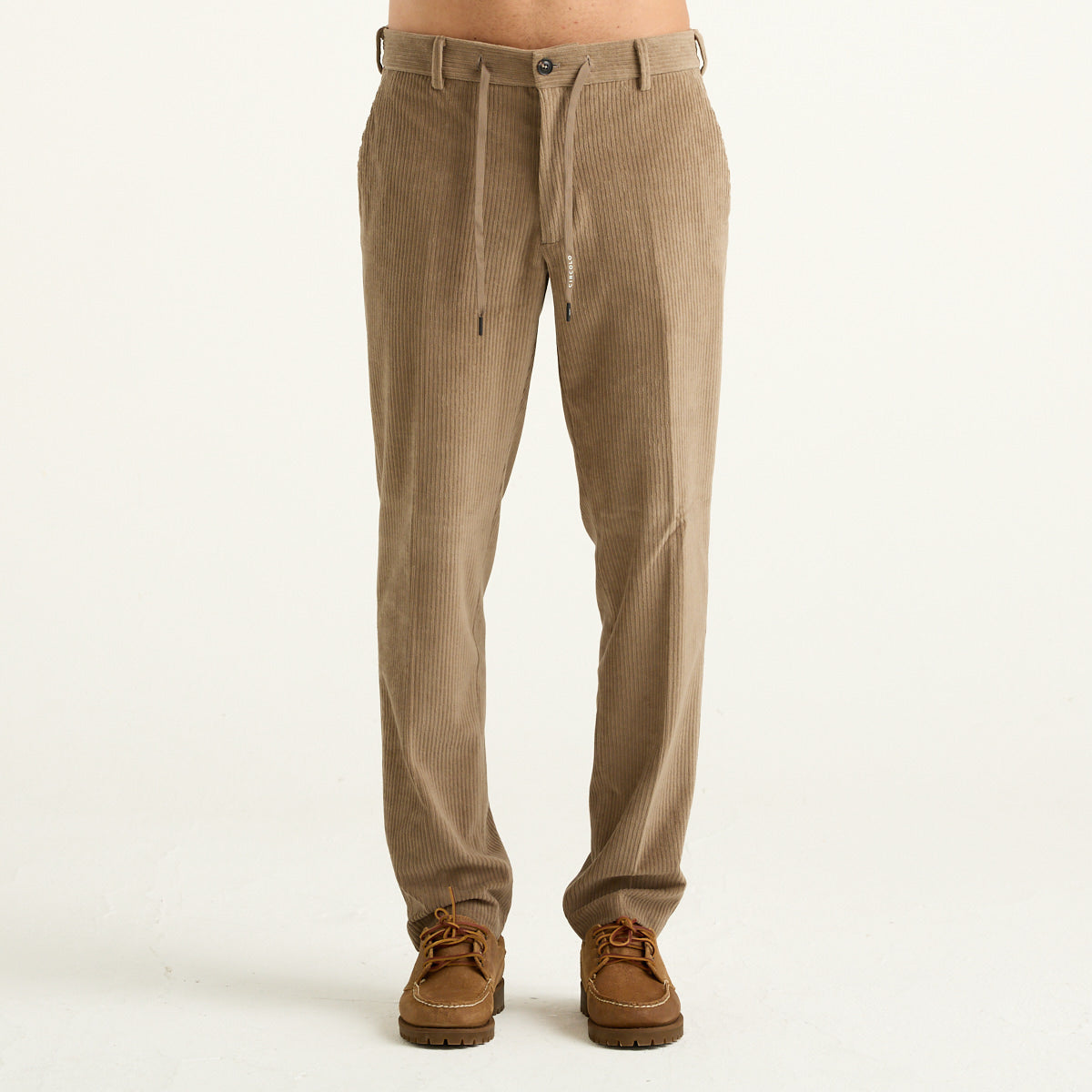 Circolo 1901 pantalone con Coulisse in velluto a coste tortora