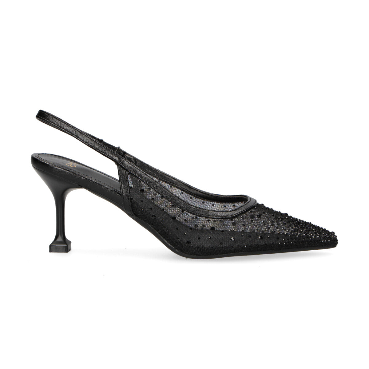 Exè chanel con strass in nylon nera