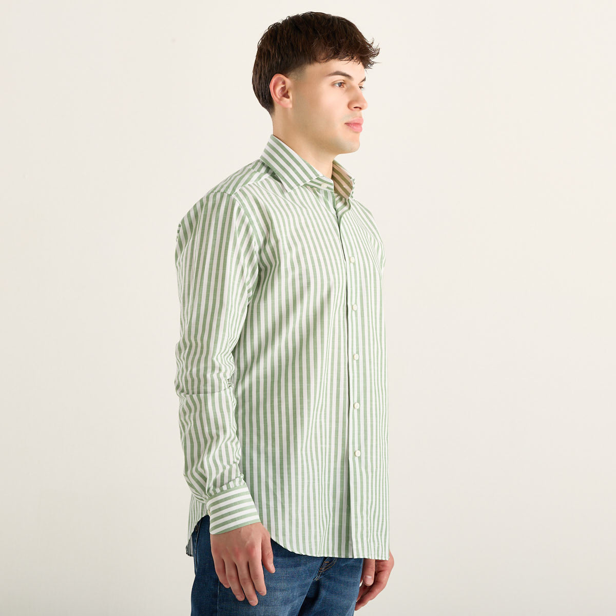 Xacus camicia a righe bianca e verde