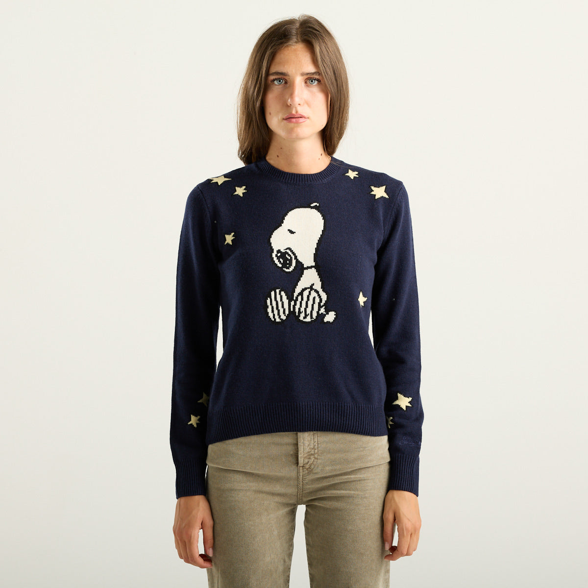 MC2 Saint Barth Maglia Queen Snoopy Blu Navy con Stelle Donna