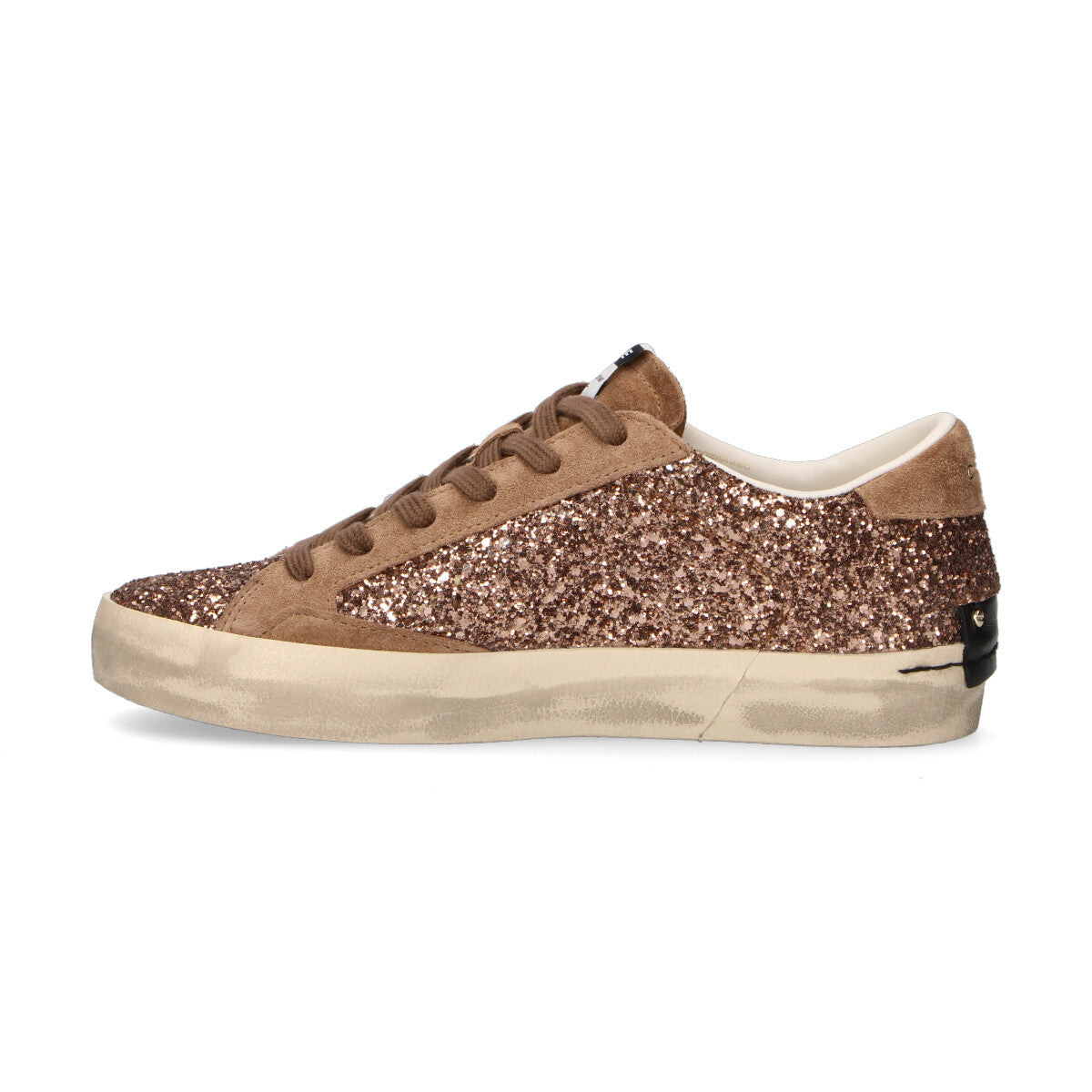 Crime London sneaker Distressed in glitter marrone