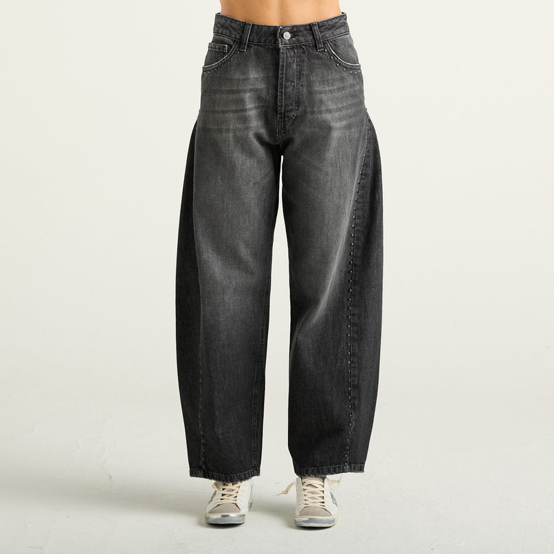 Souvenir jeans Barrel in denim nero