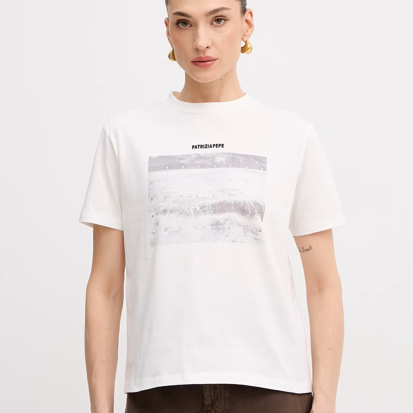 Patrizia Pepe t-shirt di cotone con stampa piazzata