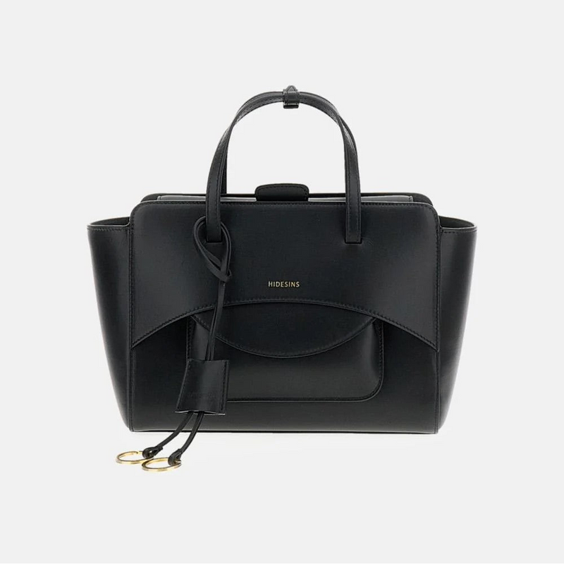 Hidesins borsa a mano Flap M in pelle nera