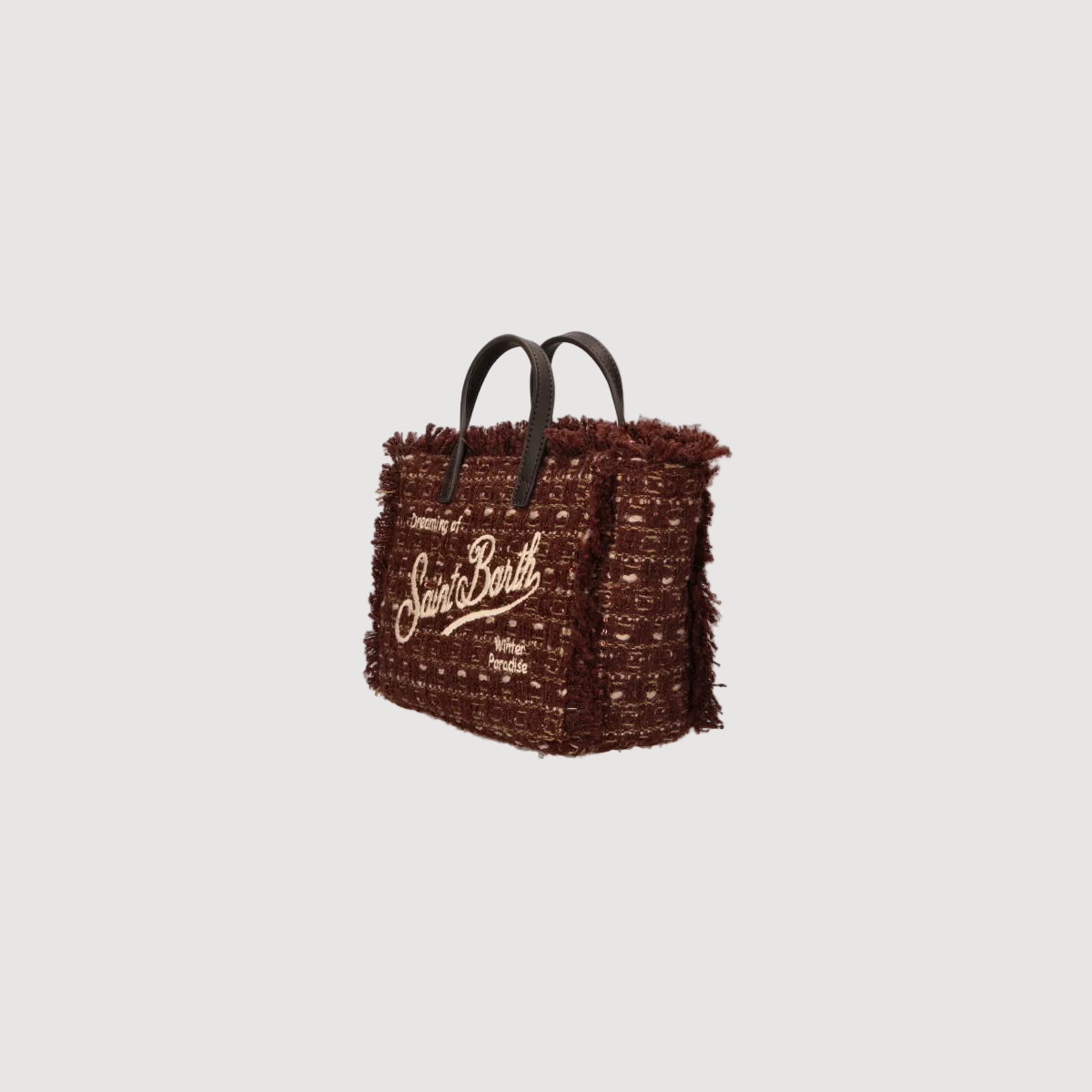 Mc2 Saint Barth borsa Vanity Mini in Tweed marrone