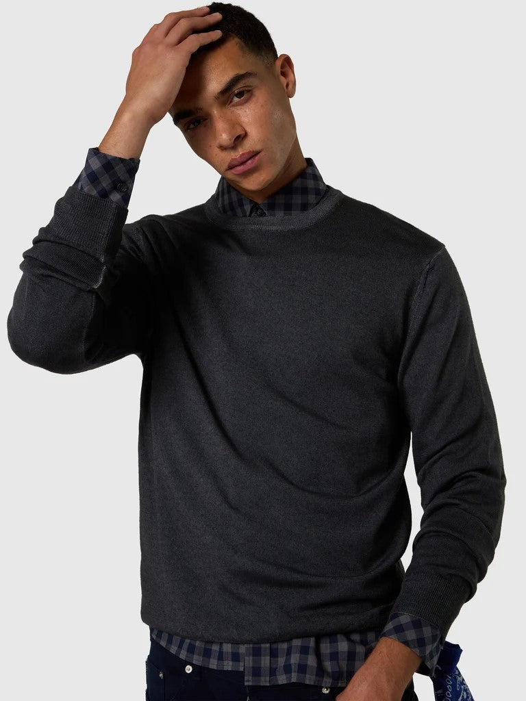 North Sails maglione in lana merino lavata asphalt