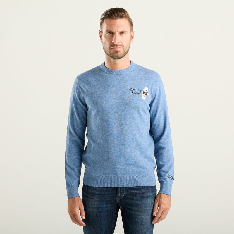 MC2 Saint Barth Heron Light Maglione Uomo Celeste Ghosting Champ