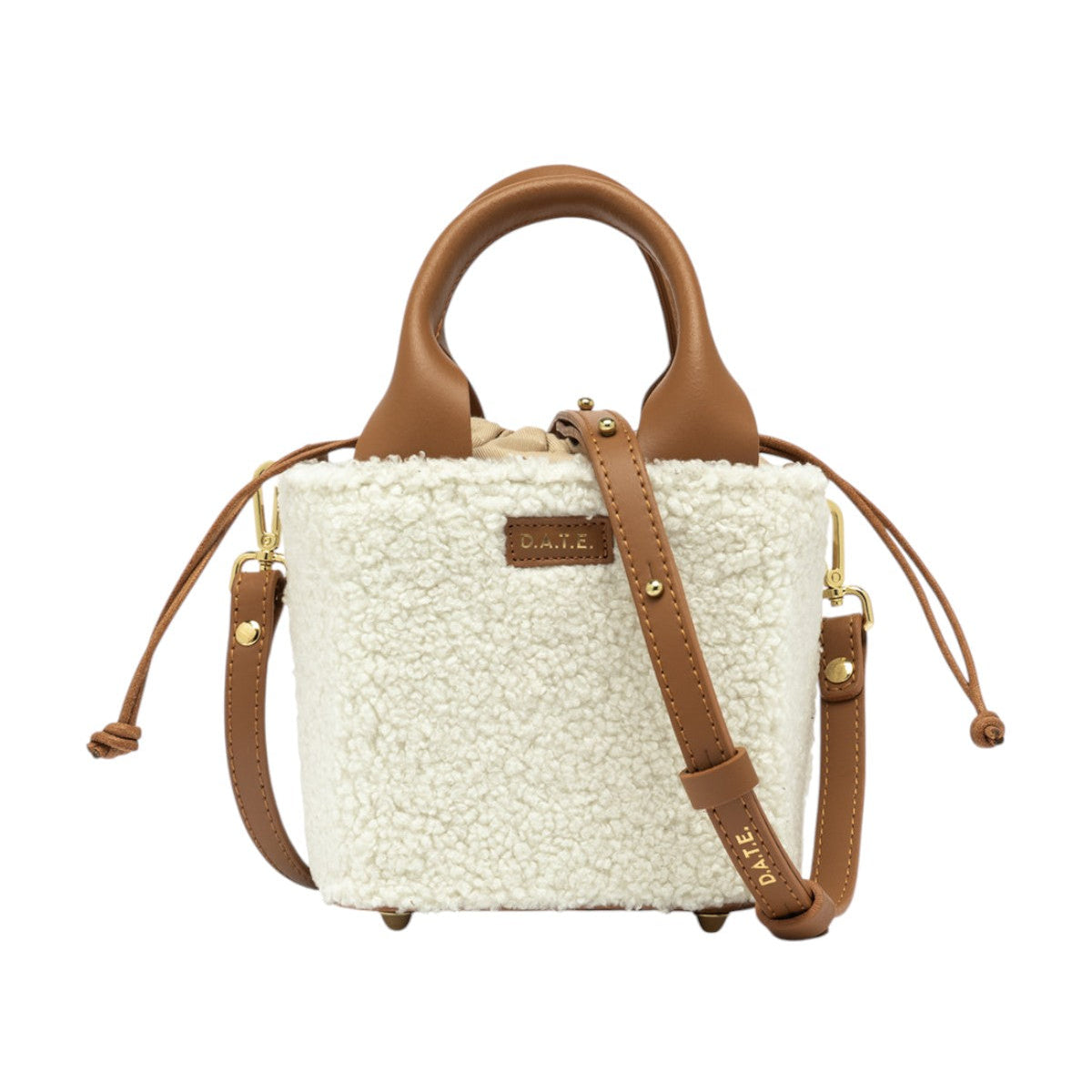 D.A.T.E. Cubo Bag teddy bianca