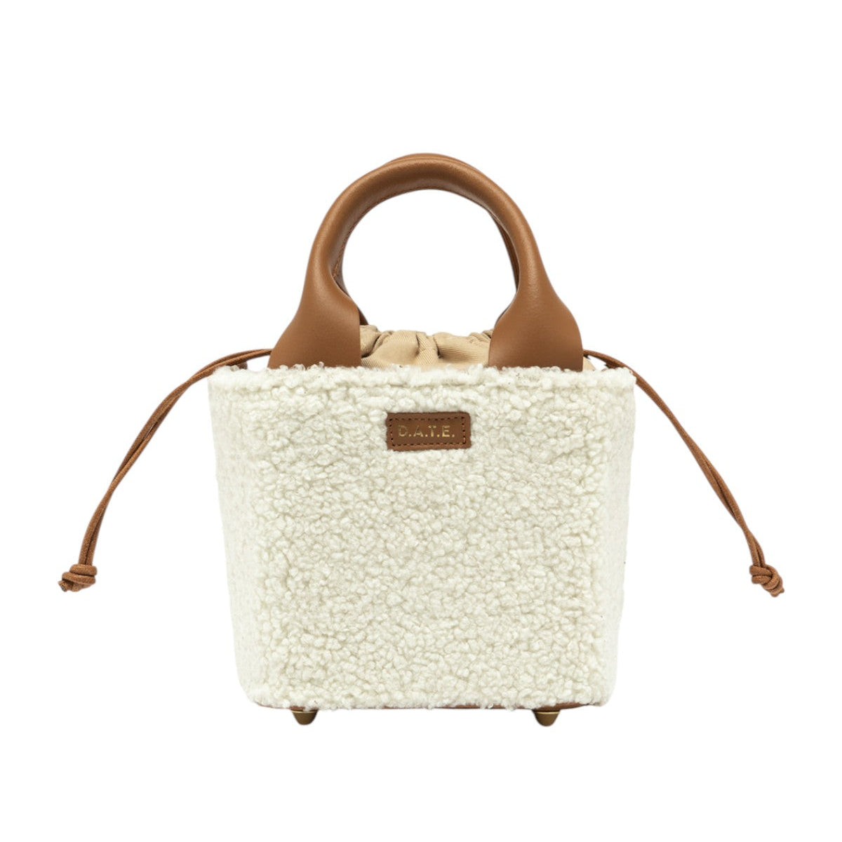 D.A.T.E. Cubo Bag teddy bianca