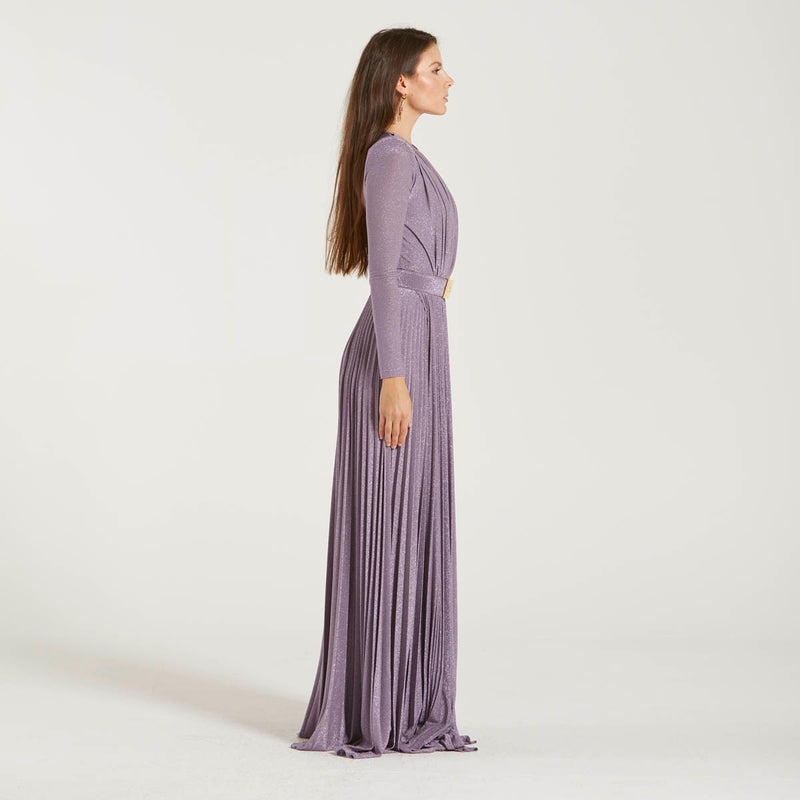 Elisabetta Franchi abito red carpet lurex violet