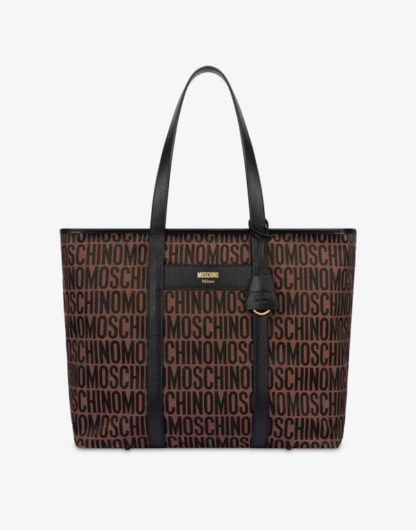 Moschino Shopper in nylon con logo jacquard