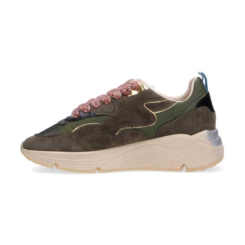 Serafini sneaker Malibu pelle camoscio verde