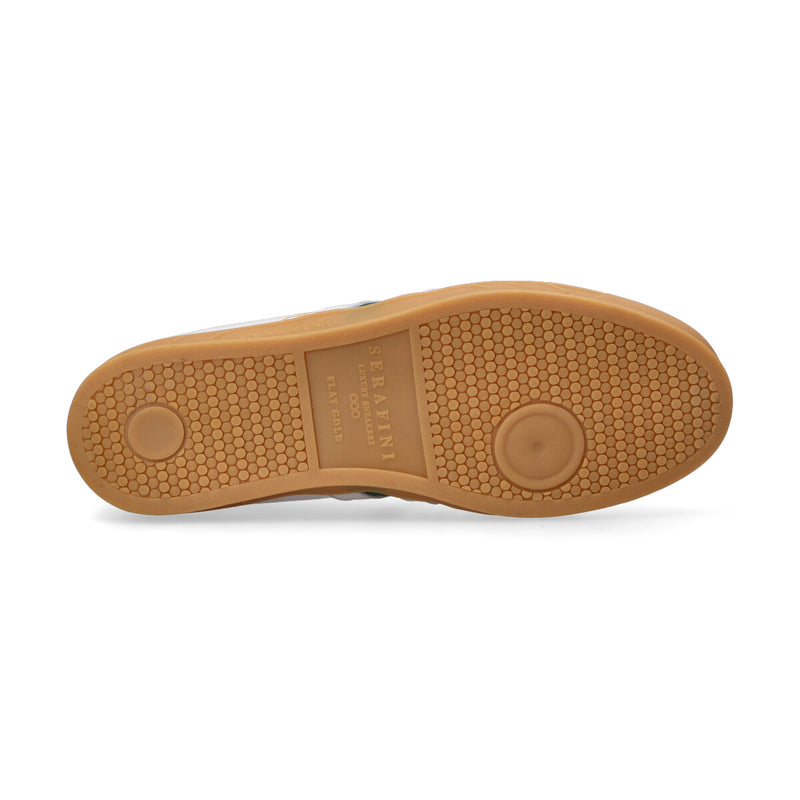 Serafini sneaker Flat gold pelle bianca
