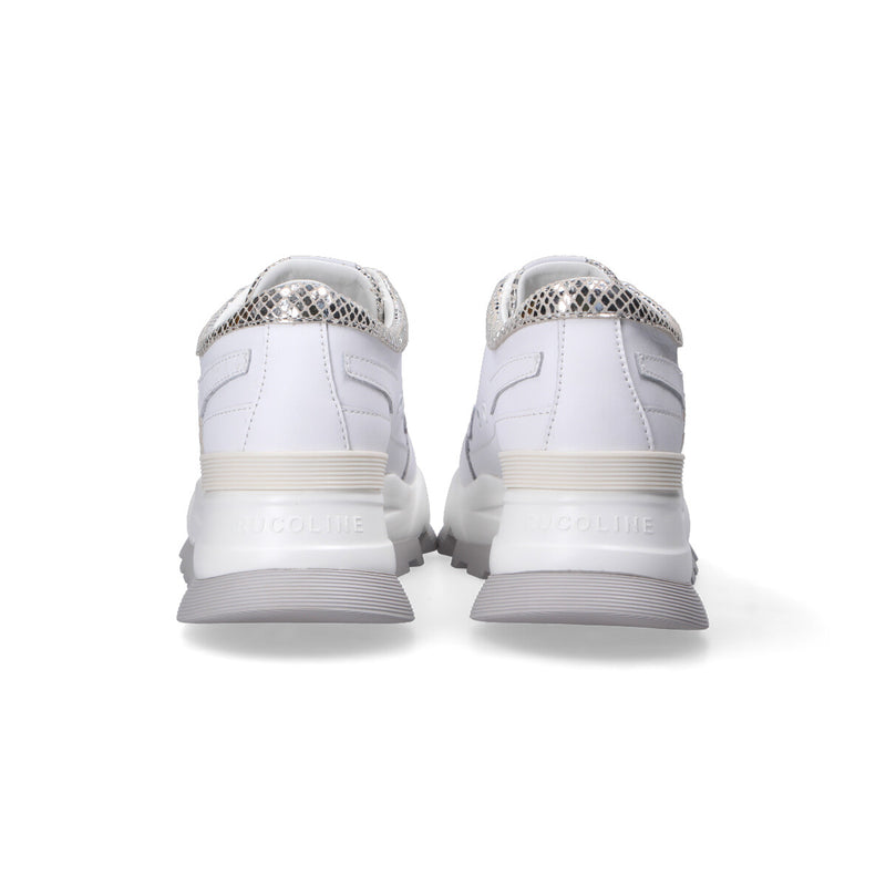 Rucoline sneaker Aki pelle bianco argento