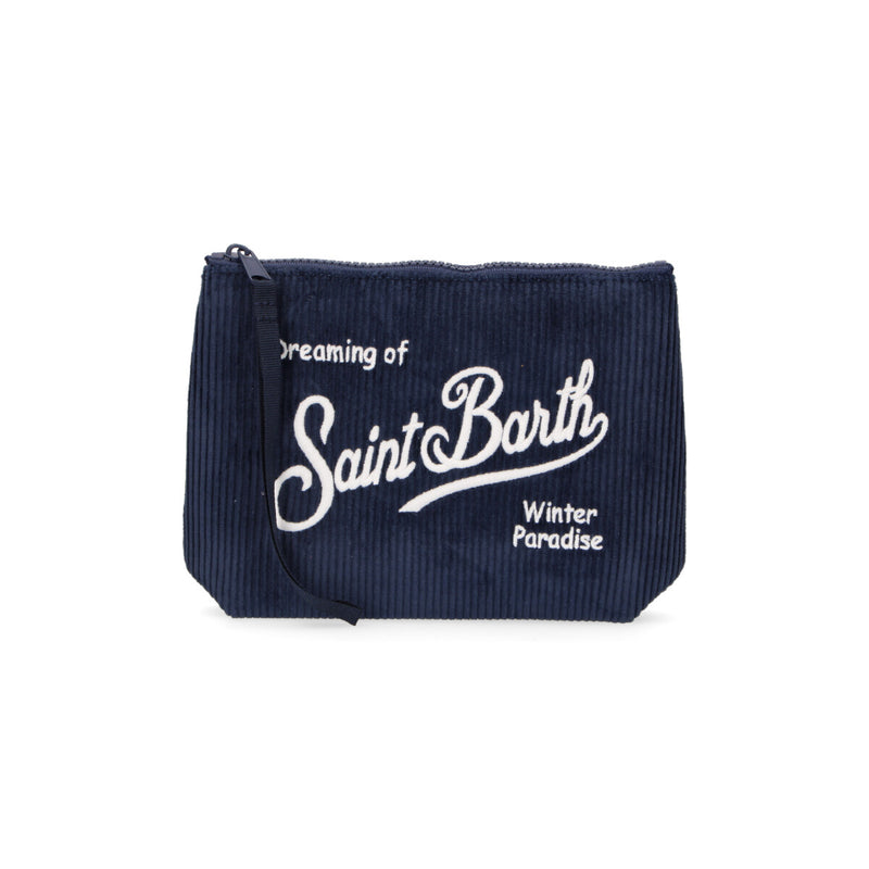 MC2 Saint Barth pochette Aline Corduroy coste blu