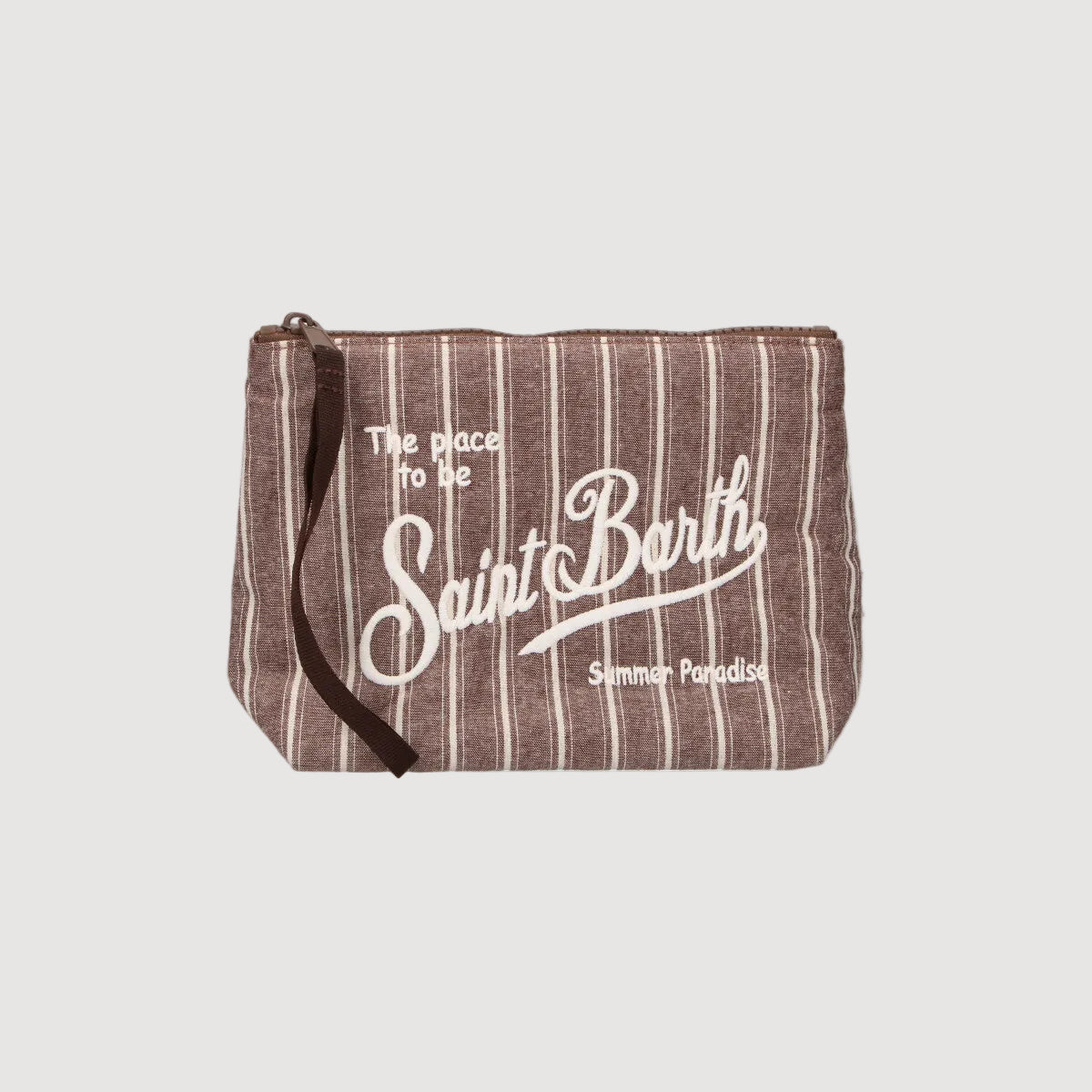 Mc2 Saint Barth pochette Aline tiny stipes marrone