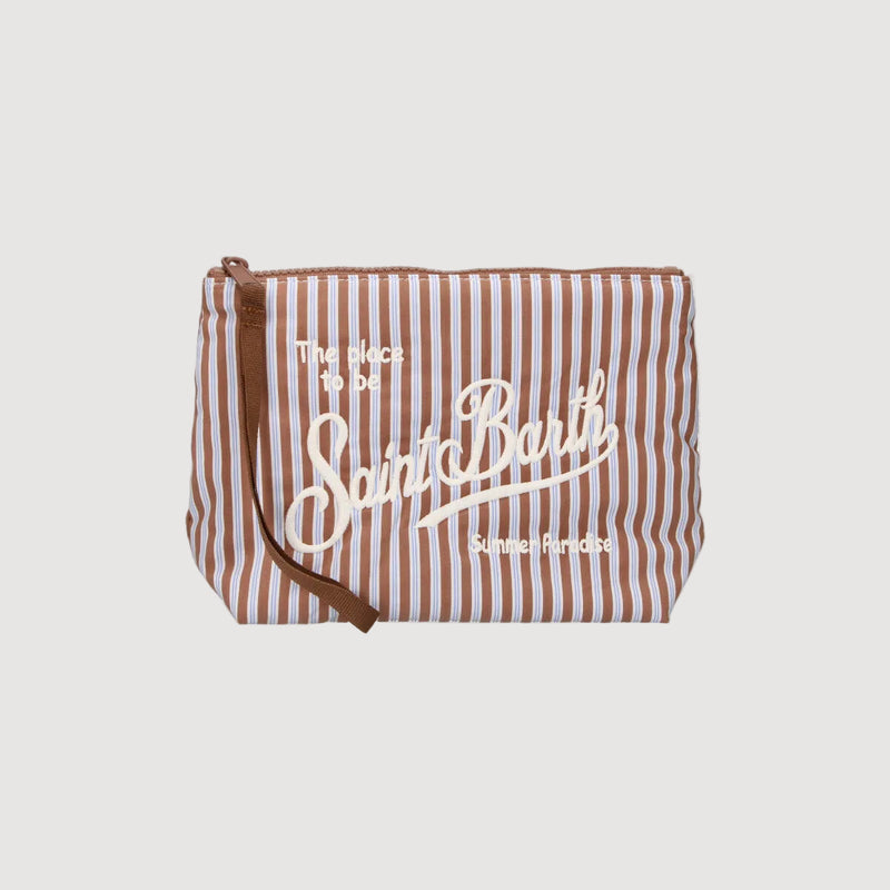 Mc2 Saint Barth pochette aline a righe beige e azz