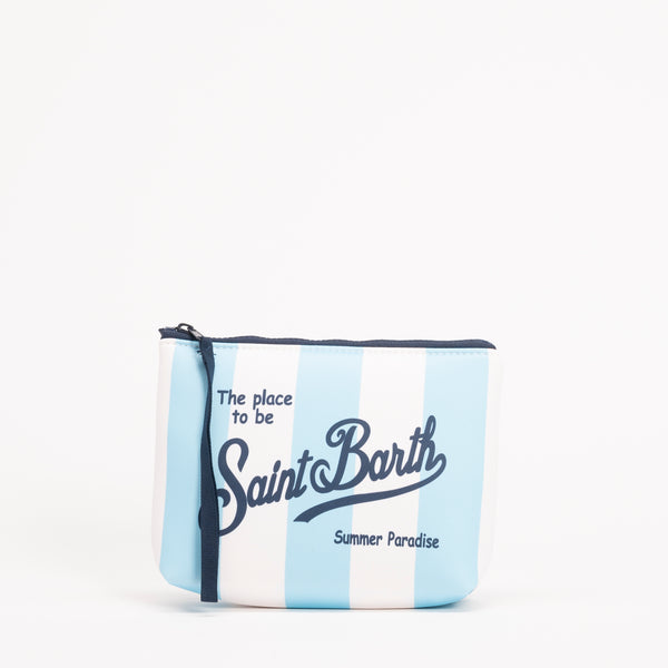 Mc2 Saint Barth pochette aline stripes pop azzurro