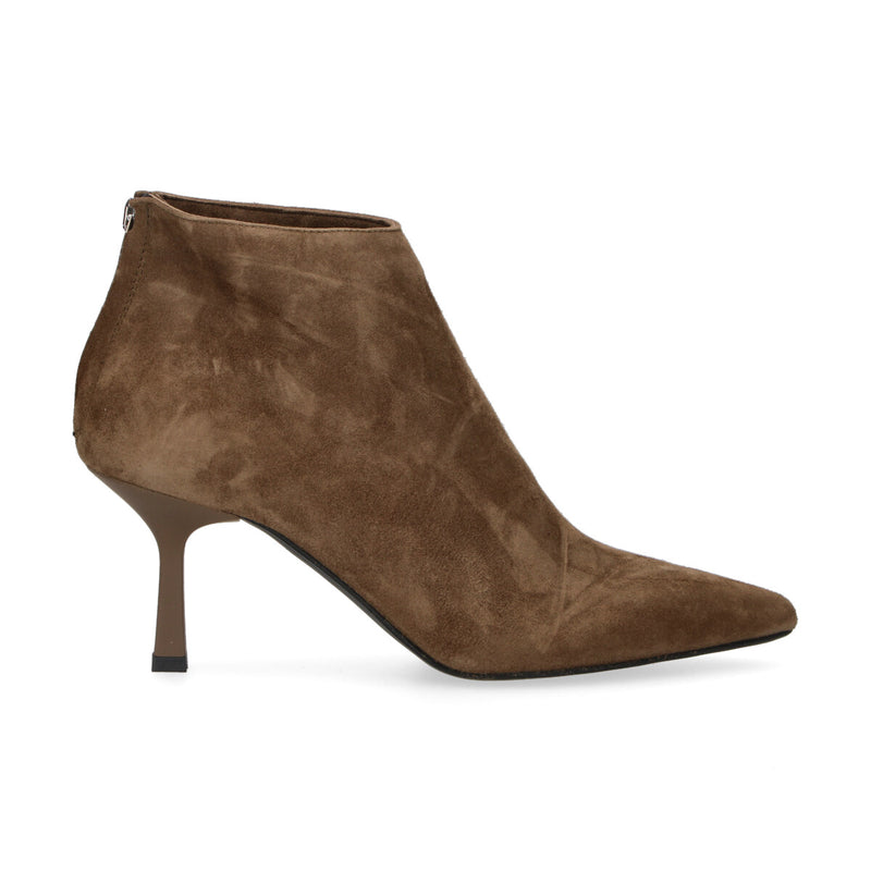 Ovyè tronchetto in camoscio tortora