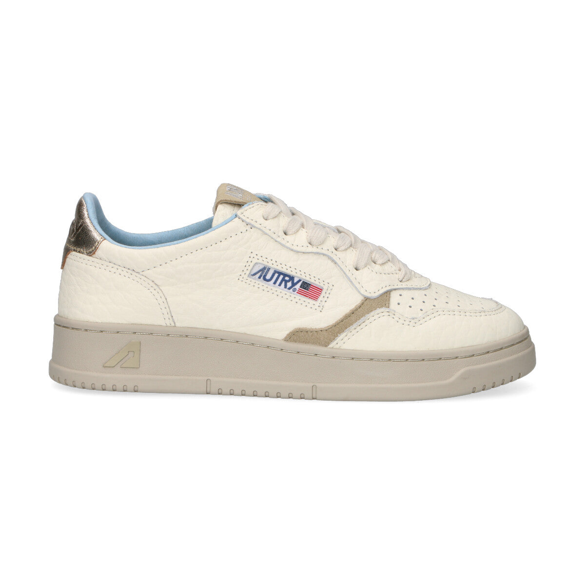 Autry sneaker Medialist low pelle bianca laminata
