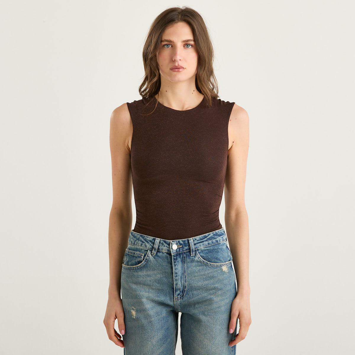 Philia Loft body in lurex marrone