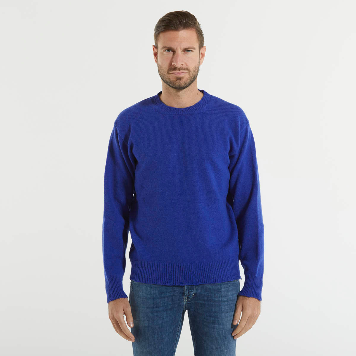 HOT Maglione Blu Elettrico Maglia Pullover Blu Elettrico Maglia In