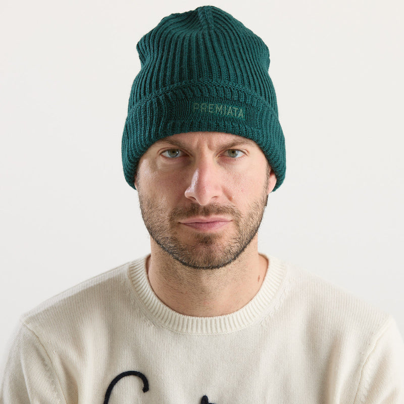Premiata berretto logato in tessuto verde