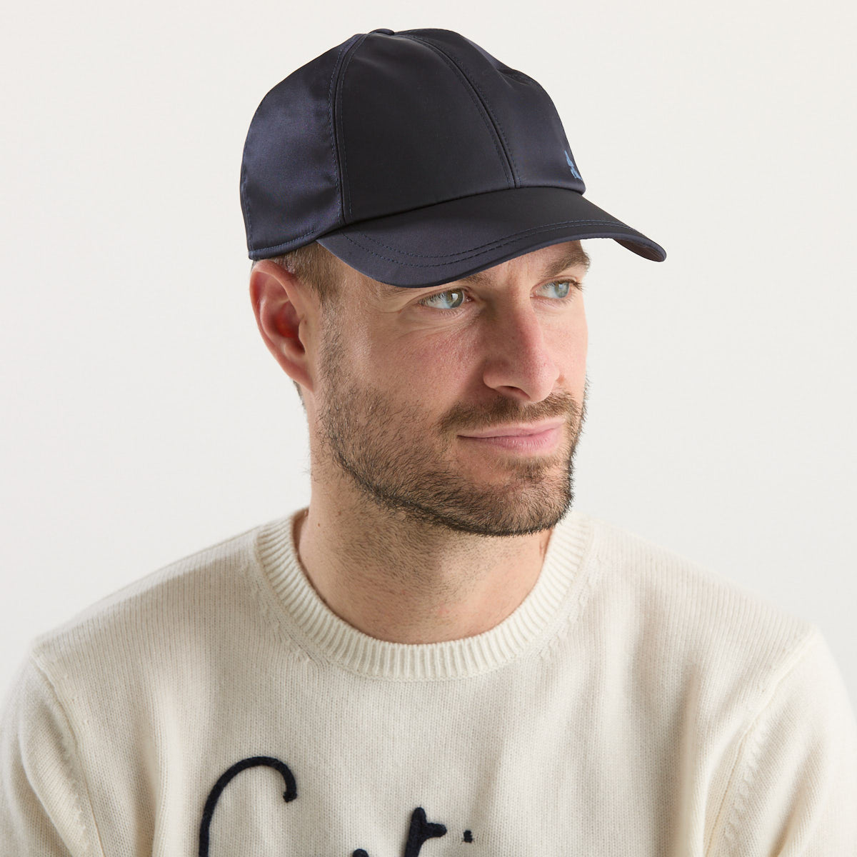 Premiata cappello con frontino logato tessuto blu