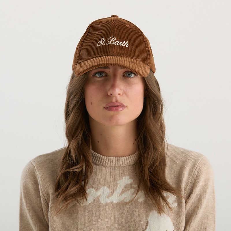 Mc2 Saint Barth baseball cap velluto marrone