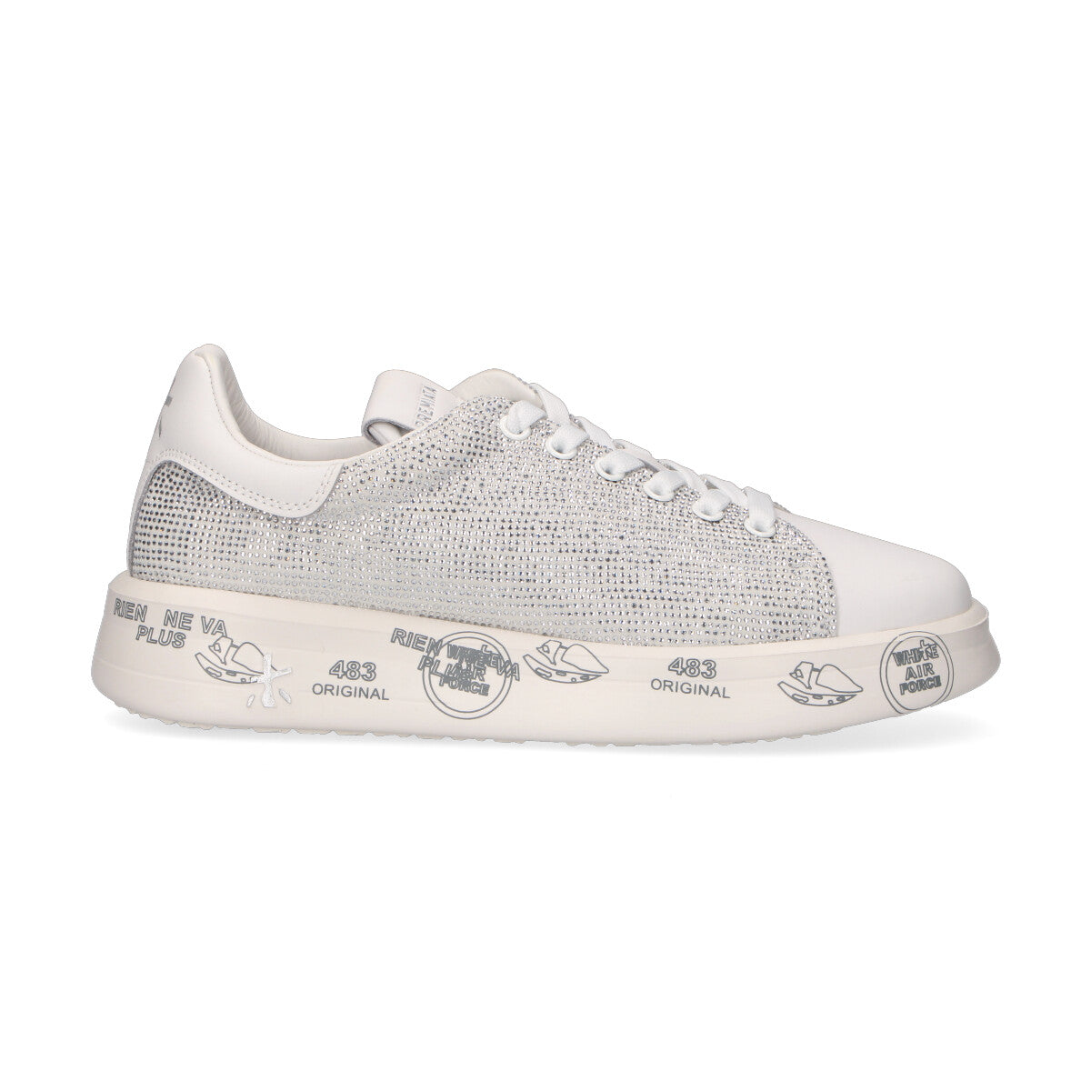 Premiata sneaker Belle con strass bianchi