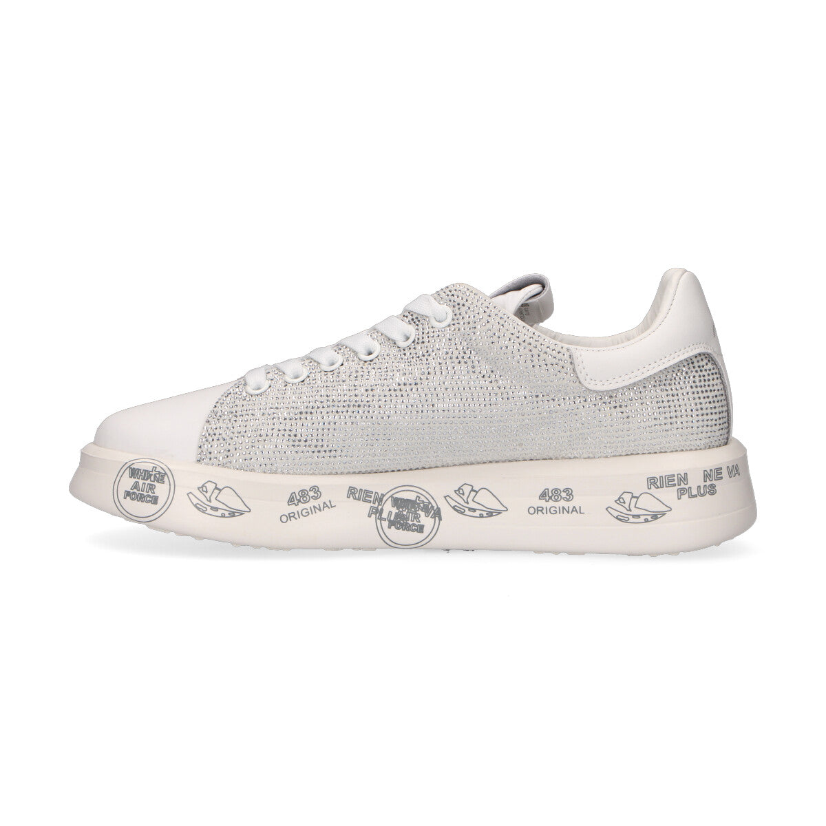 Premiata sneaker Belle con strass bianchi