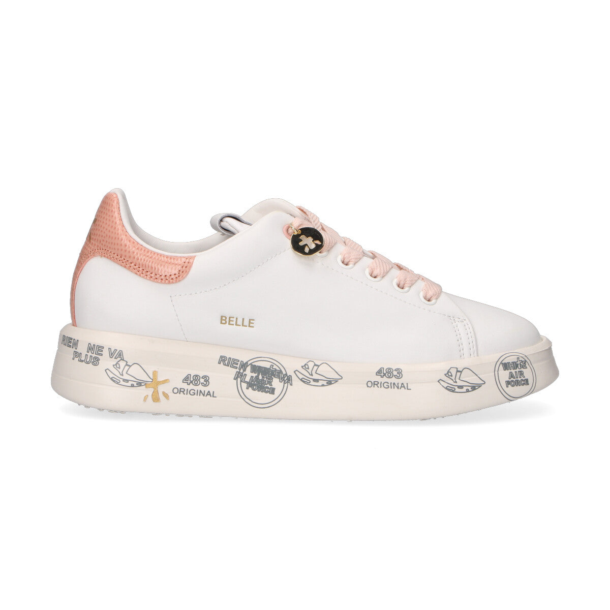 Premiata sneaker Belle in pelle bianca