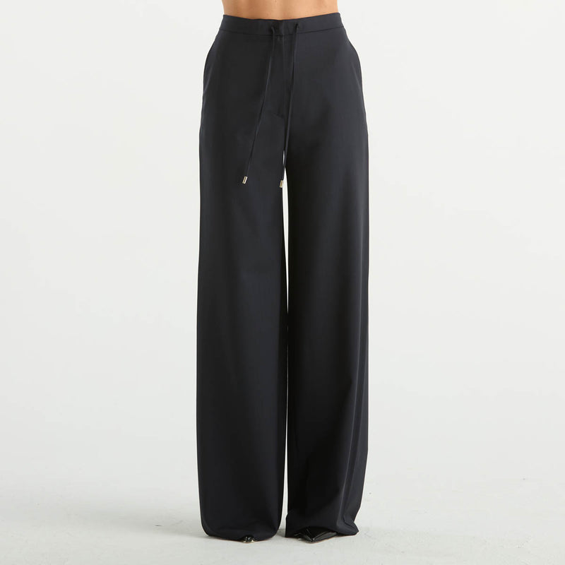 Maxmara pantalone a palazzo in tessuto blu
