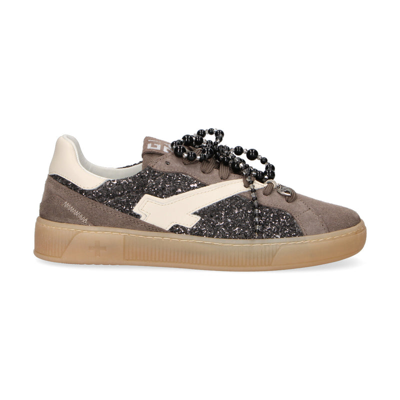 Gio+ sneaker Thea con glitter tortora